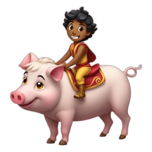 Aladin riding pig sticker