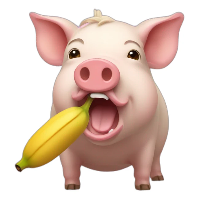 Cochon qui mange une banane sticker