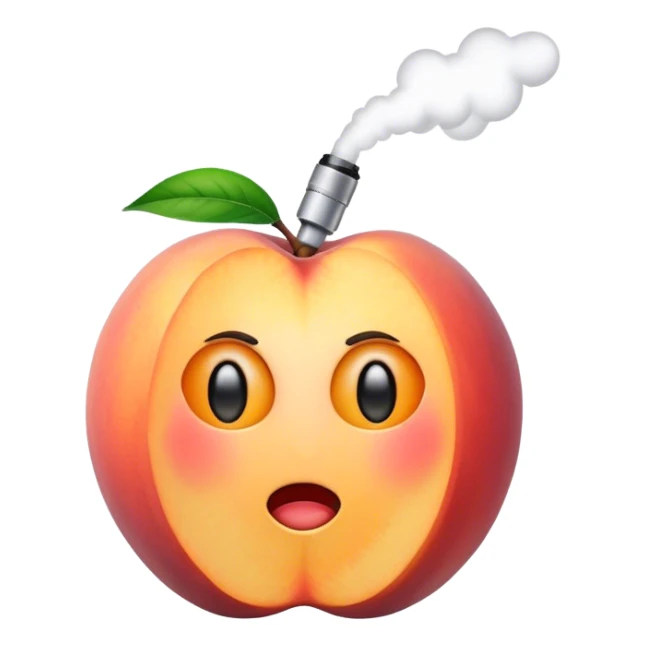 Vape inside a peach sticker