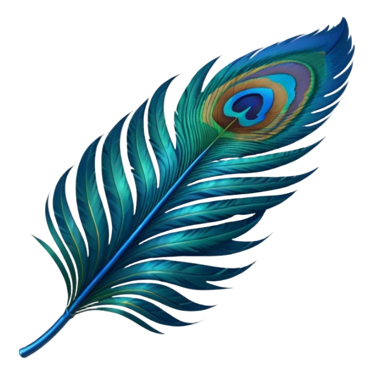 create a single peacock feather emoji sticker
