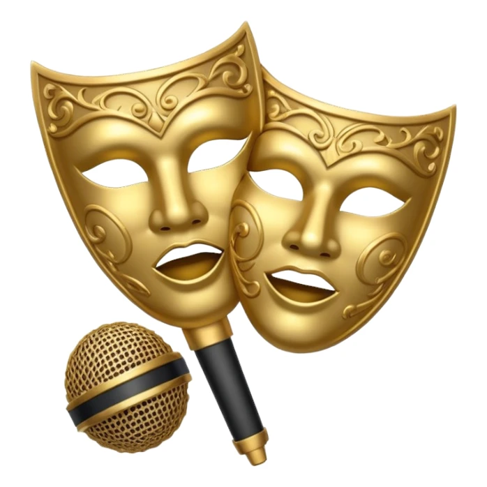 theater mask and microphone sticker