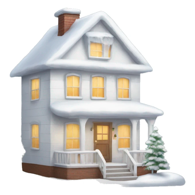 cozy white Christmas house sticker