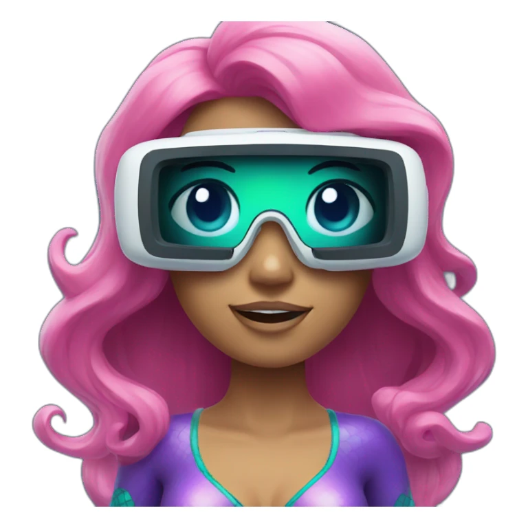 mermaid in vr headset sticker
