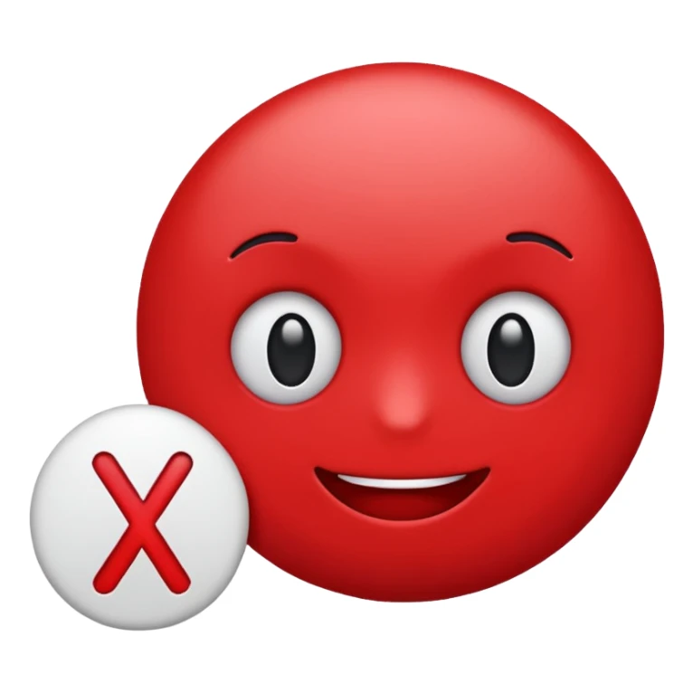 simple X emoticon in red sticker