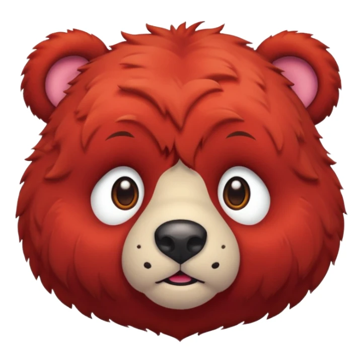 red bear face sticker