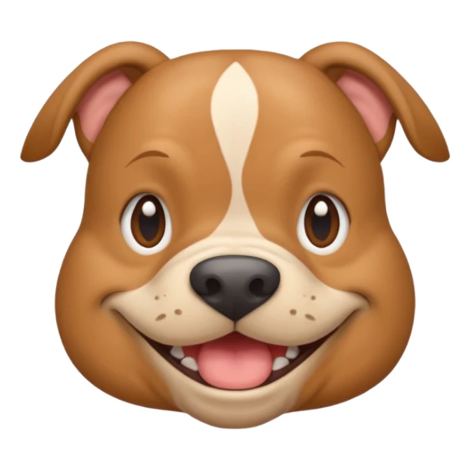 light brown pocket bully facing forwards, head and shoulders. smiling sticker