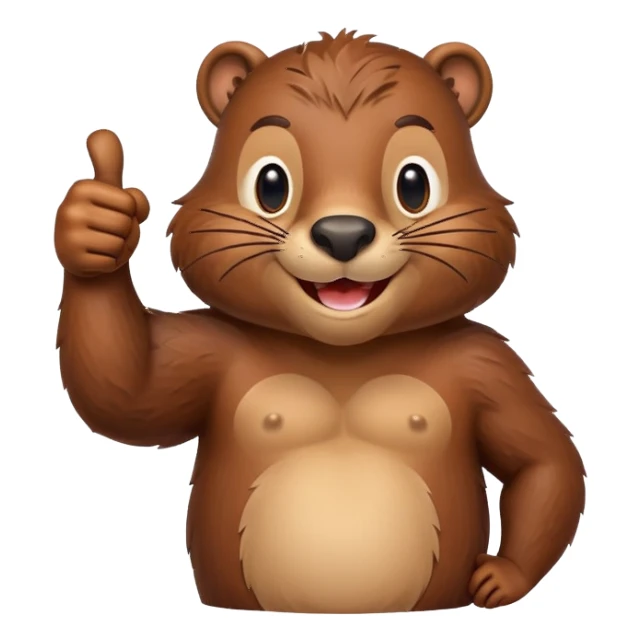 Strong beaver thumbs up  sticker
