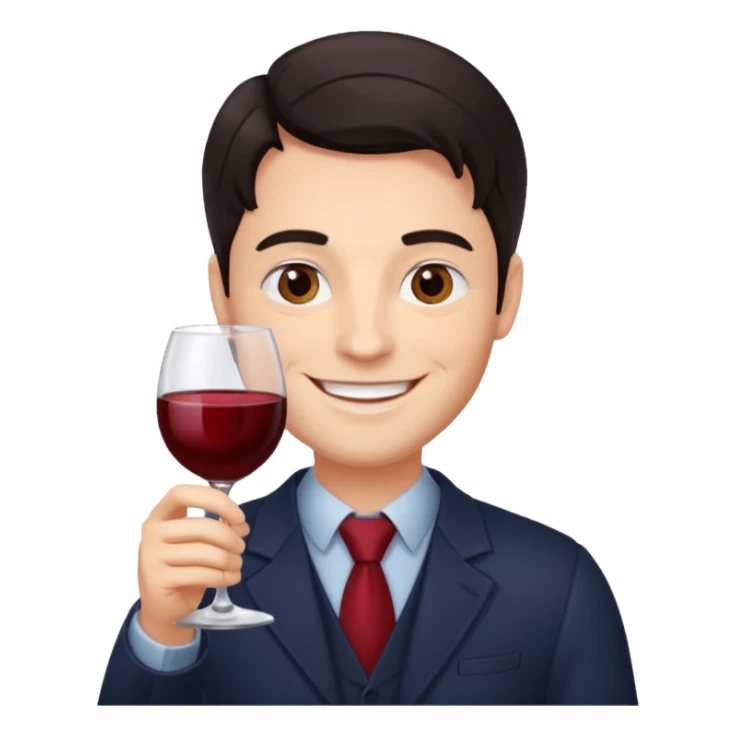 wine expert dark hair man\ sticker