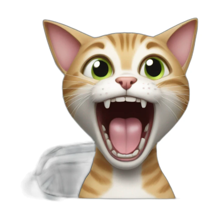 super screaming cat in car sticker
