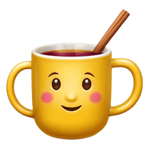 a yellow mug with steaming mulled wine without straw

 sticker
