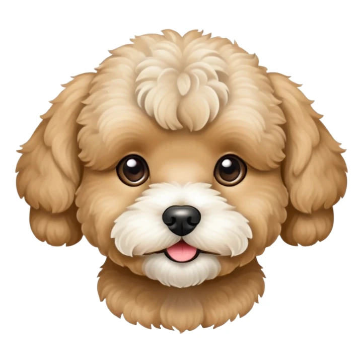 A beige Maltipoo with a white snout. sticker
