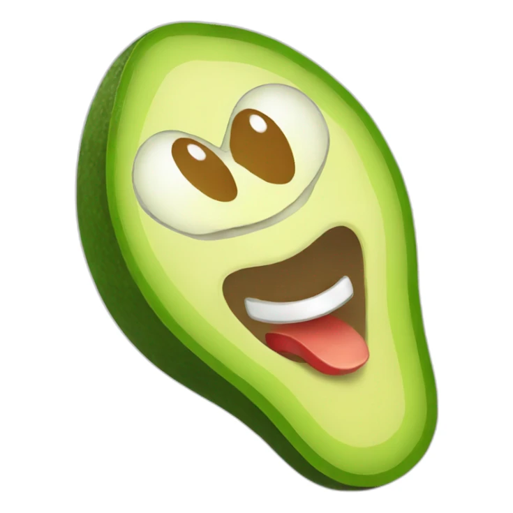 Avocado which smile and have heart bone sticker