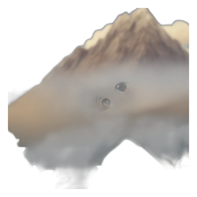 A baby peeking over a mountain sticker