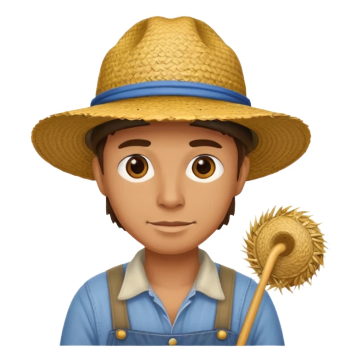 farmer animal with straw hat sticker
