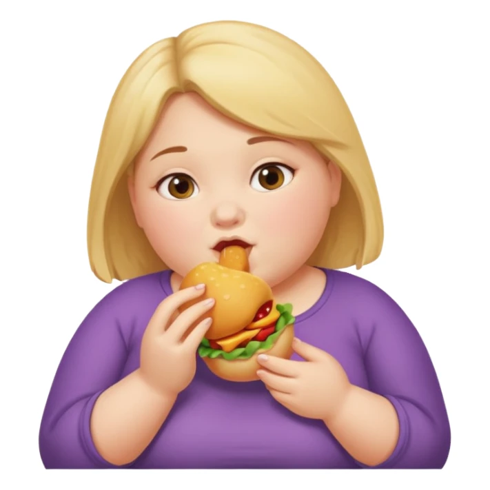 chubby girl eating something sticker