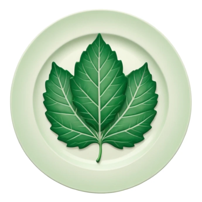 Plate and a leaf by its side sticker
