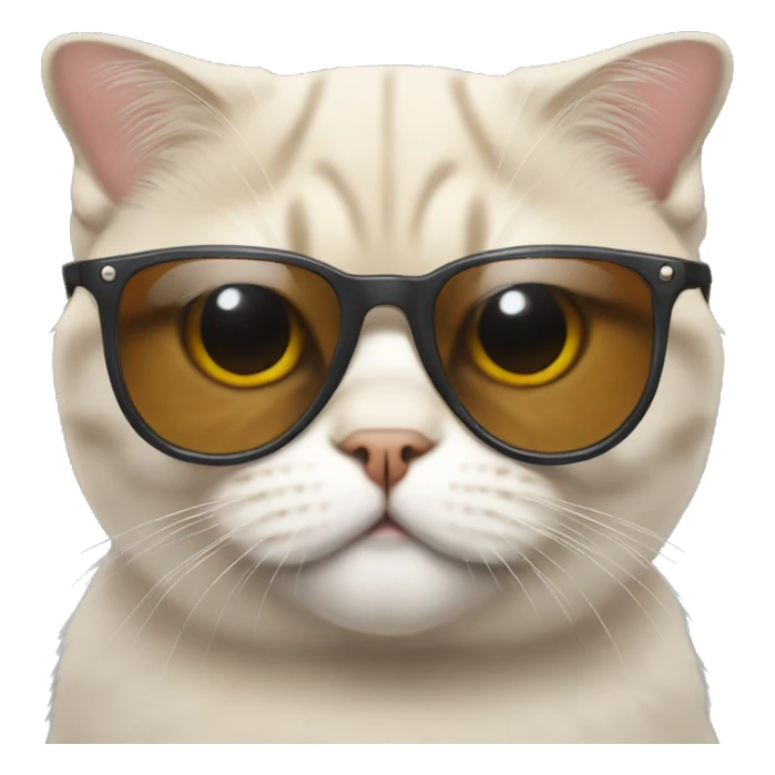 scottish fold Cat with sunglasses sticker