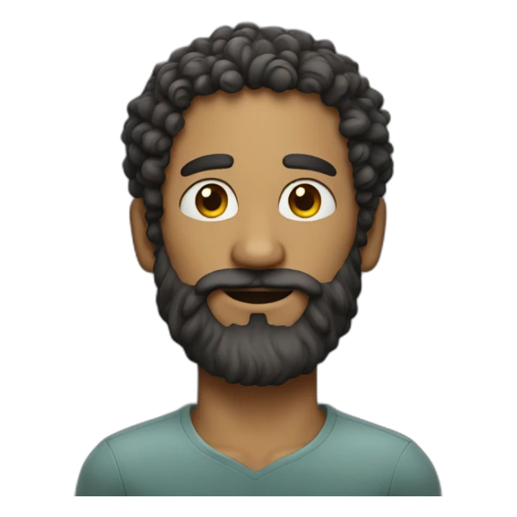 Curly man with long beard sticker
