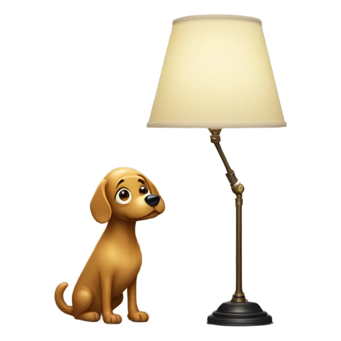 Worm dog giving advice to anamorphic lamp sticker