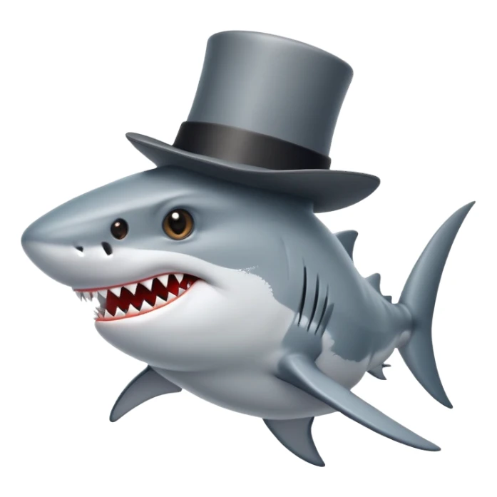 shark with tophat sticker