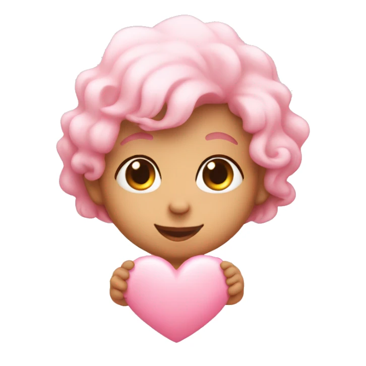 Baby pink heart with cute face  sticker