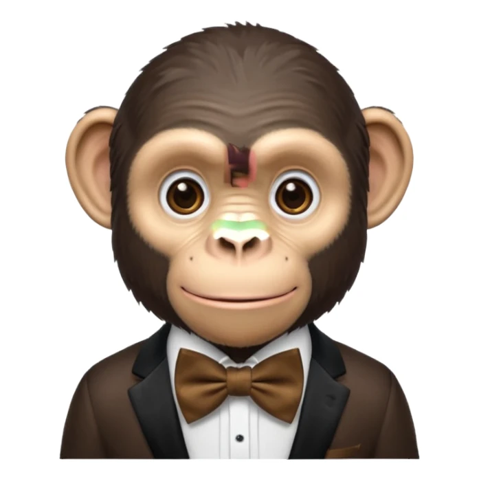 chimpanzee with bow tie sticker