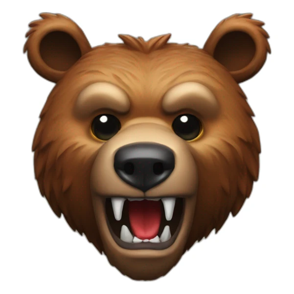 grizzly head with devil ears sticker