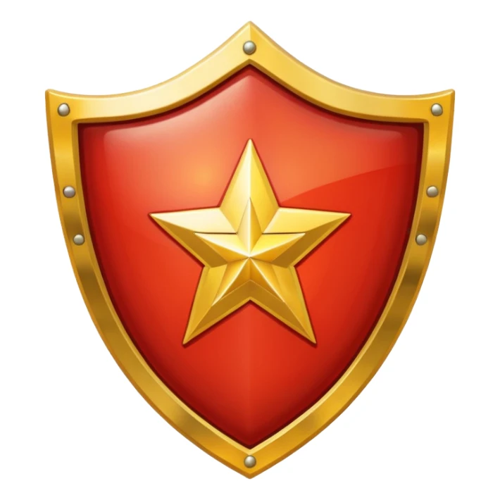 a shiny shield with the USSR flag inside sticker