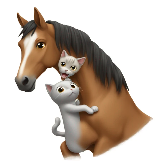 Cat wrangling a horse sticker