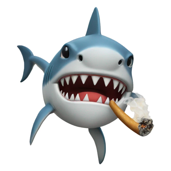 Shark smoking  sticker