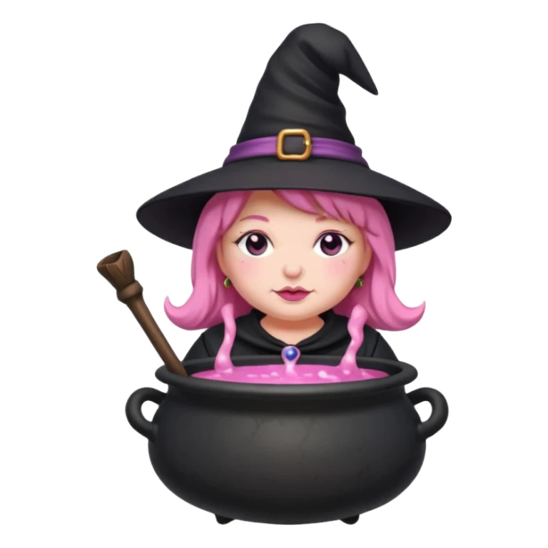 plump witch with pink skin. sticker