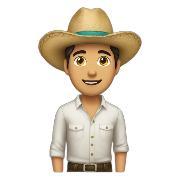 Joven moreno con sombrero  sticker
