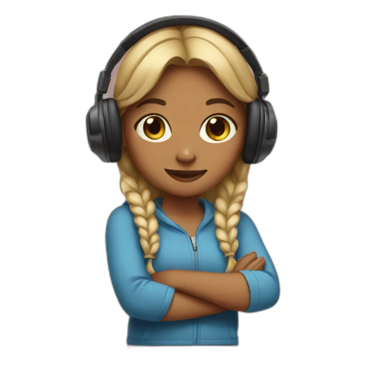 girl with headphones sticker