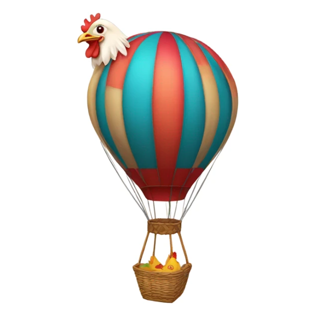 Chicken in hot air balloon sticker