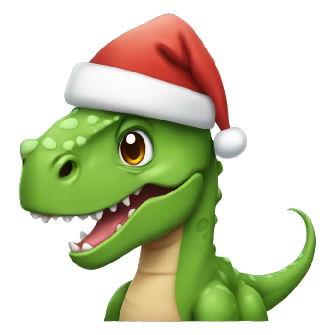 dinosaur wearing santa hat sticker