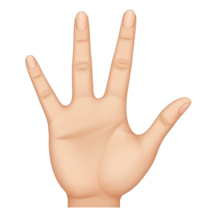 hand showing number four with fingers sticker