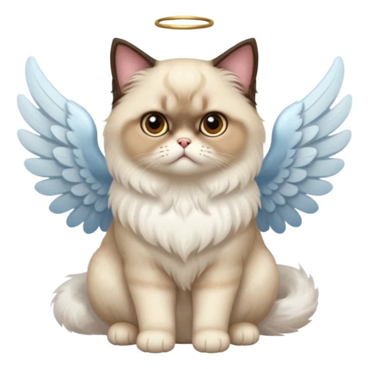 A Himalayan cat with angel wings sticker