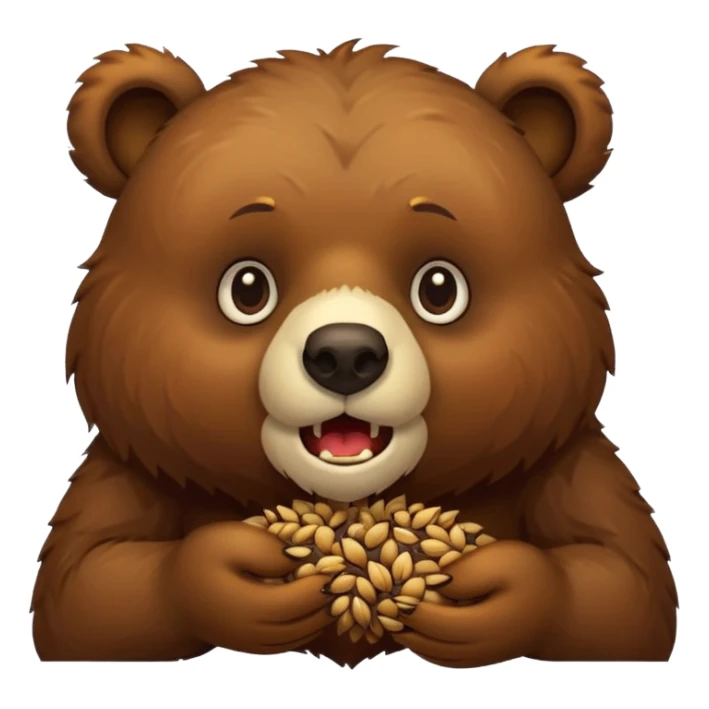 bear that is gnawing on seeds sticker