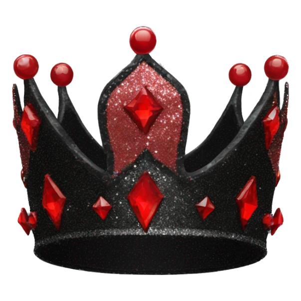 red and black gothic glittery crown sticker