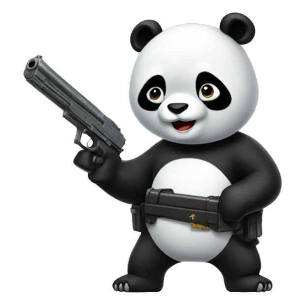 A panda with a gun sticker