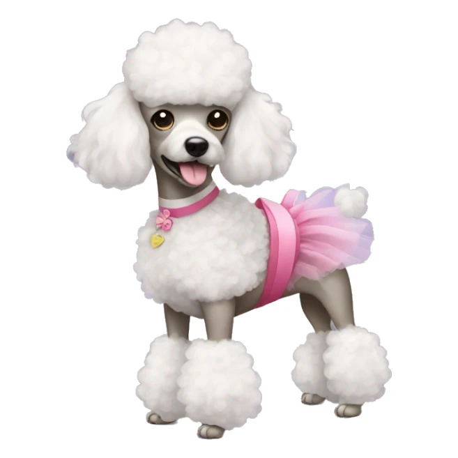 A poodle with a tutu sticker