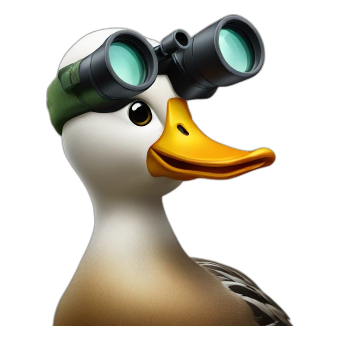 Duck with binoculars sticker