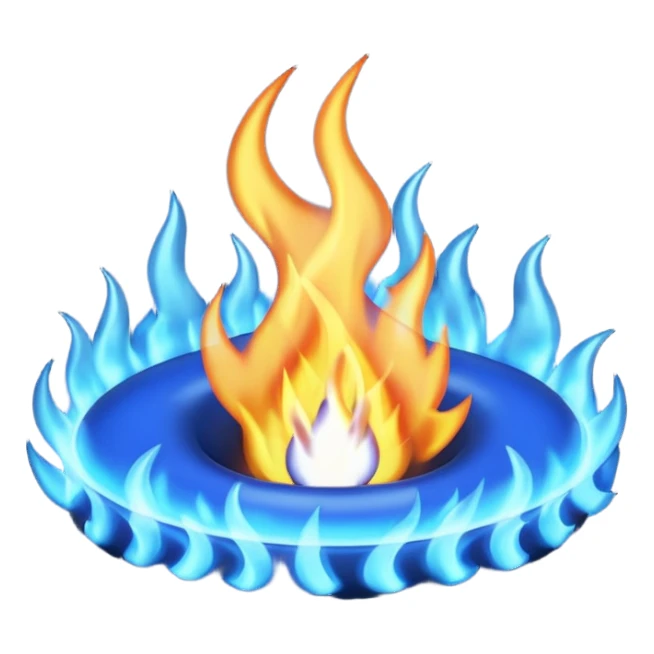gas blue fire sticker