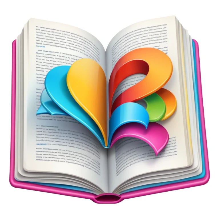 open magazine with colorful pages sticker