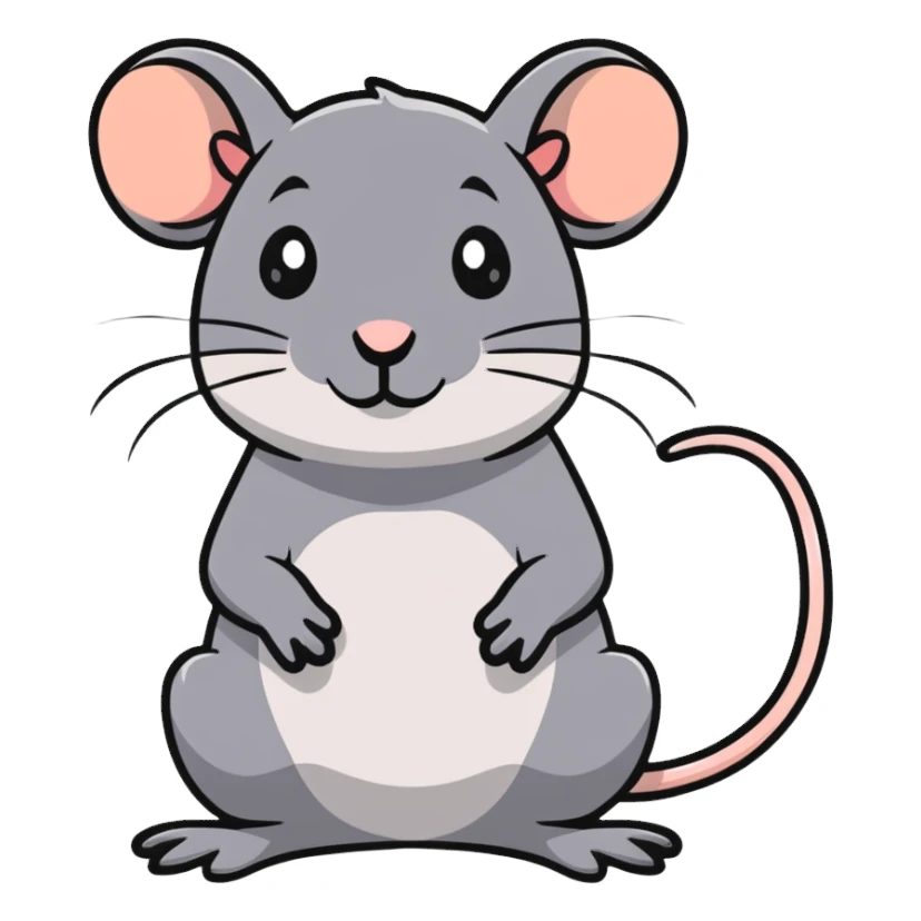 adorable little rat with tiny paws sticker