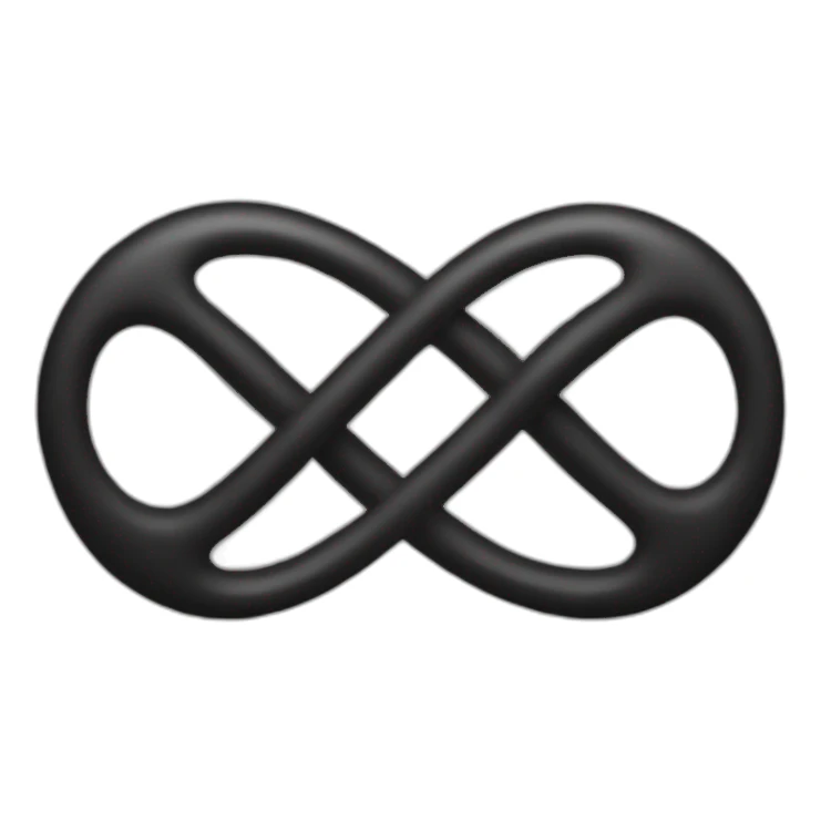 one single black infinity emoji with a transparent background. sticker