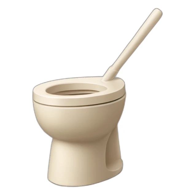 Diagonal Toilet brush beige sticker