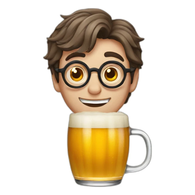 harry potter with a beer sticker