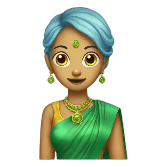 Aliens wearing saree sticker