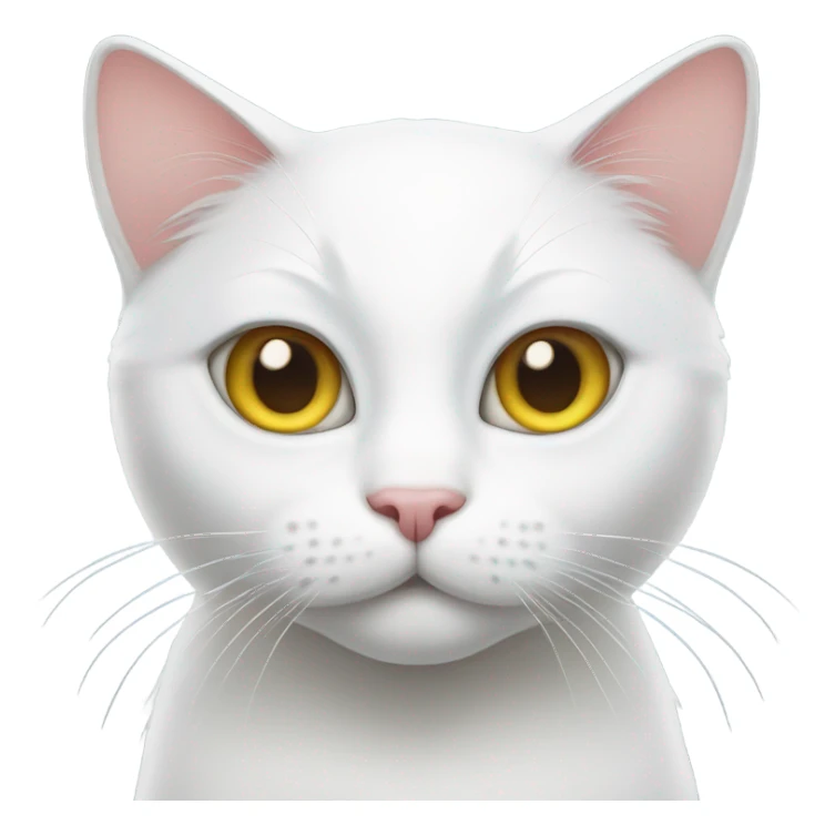 White cat with different eye colours  sticker